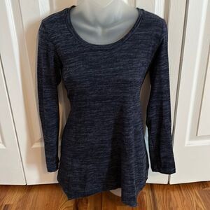 Pure Essence Long Sleeve Navy Blue Black Shirt Top Blouse XS